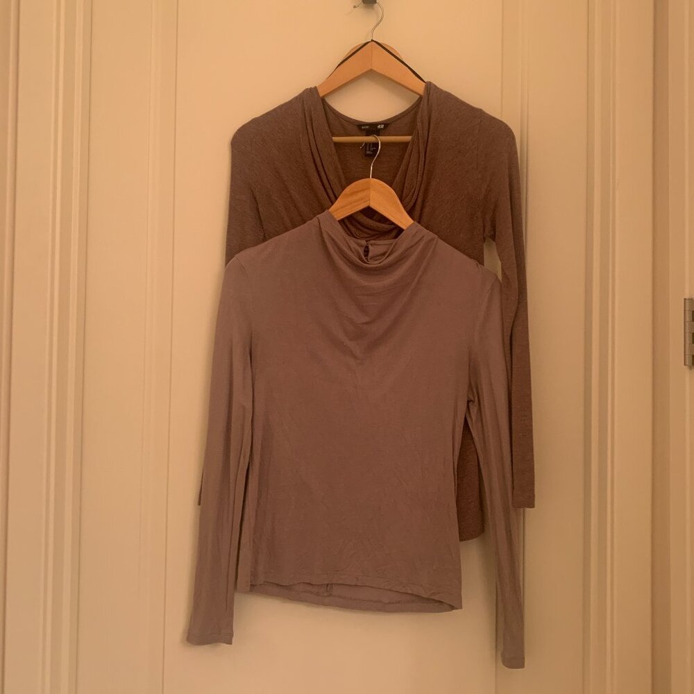 Brown Long Sleeve Blouses